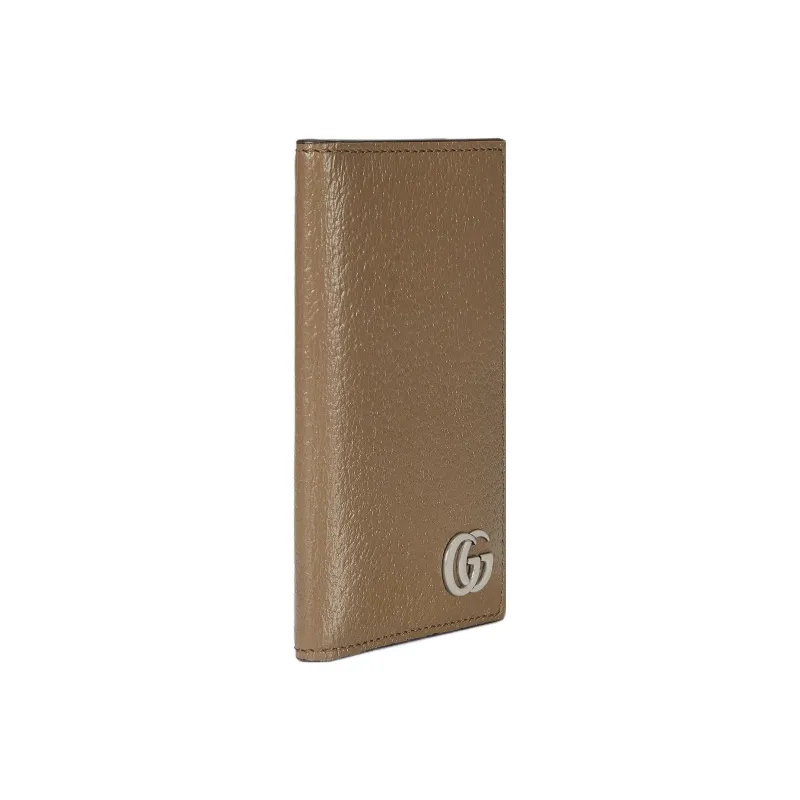 GUCCI GG Marmont Leather Wallets Card Holders Men's Taupe-2