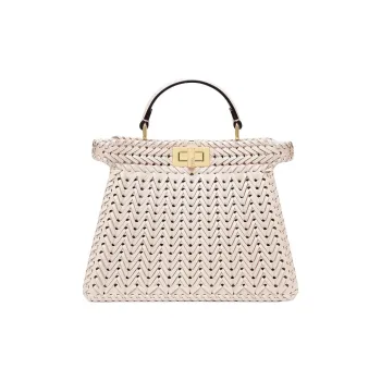 FENDI Peekaboo ISeeU Leather Shoulder Bag, Crossbody Bag, Handbag Trumpets Women's Camellia Multicolor