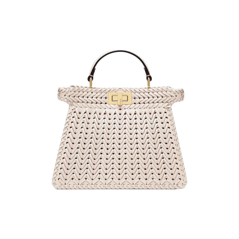 FENDI Peekaboo ISeeU Leather Shoulder Bag, Crossbody Bag, Handbag Trumpets Women's Camellia Multicolor-0