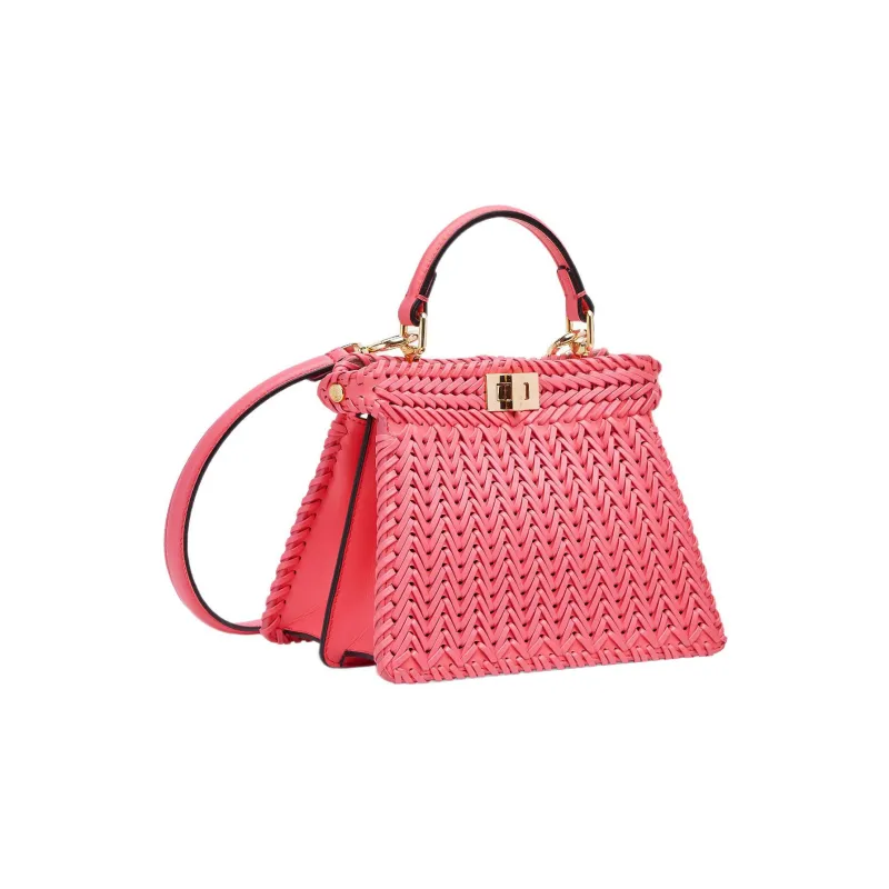 FENDI Peekaboo ISeeU Leather Shoulder Bag Crossbody Bag Handbag Extra Small Women's Pink-2