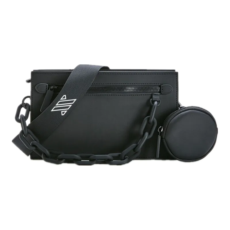 NOMK PU Workwear Bag, Box Bag, Shoulder Bag, Crossbody Bag Small Size Unisex Black-0
