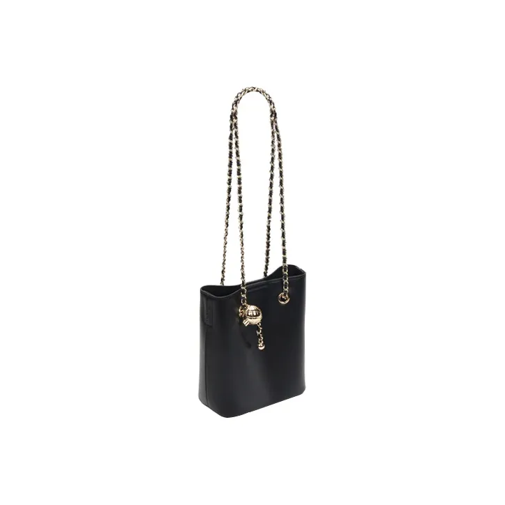 YOCAMU Genuine Cow Leather Bucket Bag Chain Bag Handbag Shoulder Bag Crossbody Bag Small Size Women's White/Green/Black-15