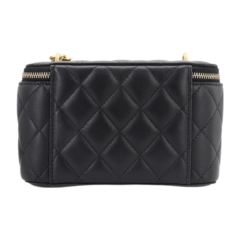 CHANEL Sheepskin Shoulder Bag, Crossbody Bag Medium Size Women's Black-2