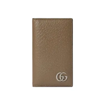 GUCCI GG Marmont Leather Wallets Card Holders Men's Taupe