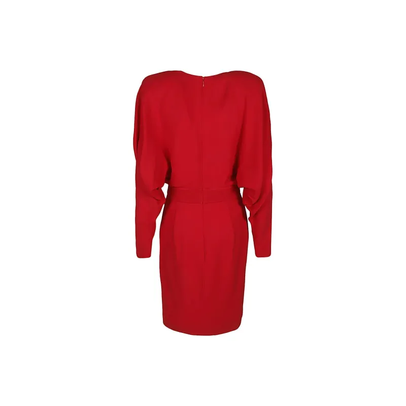 Alexandre Vauthier Long Sleeved Dresses Women's Red-1
