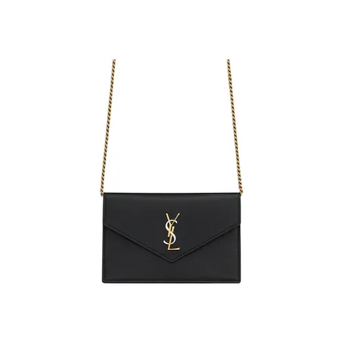 SAINT LAURENT Smooth Leather Envelope Bag, Wallet, Crossbody Bag, Shoulder Bag Women's Black