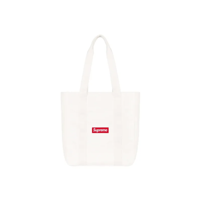 Supreme Canvas Tote Bag, Shopping Bag, Shoulder Bag, Handbag Regular Unisex White-0