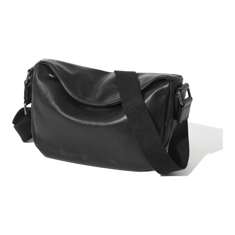 MASTER CANVAS Leather Dumpling Bag Cylinder Bag Shoulder Bag Crossbody Bag Regular Unisex Black-1