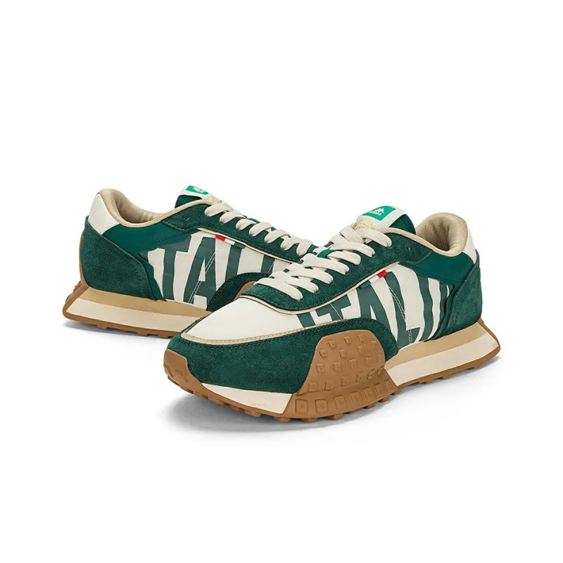 Kappa Anti-Slip And Wear-Resistant Lightweight Low-Top Casual Running Shoes Unisex Green White-3
