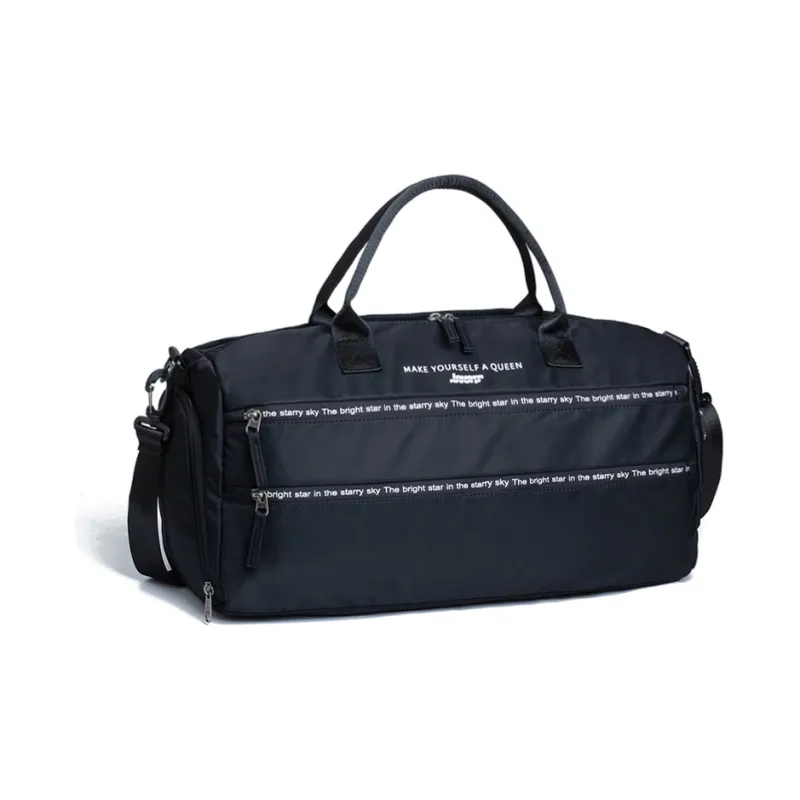 LOVERPUSS Nylon Travel Bag Training Bag Handbag Crossbody Bag Gym Bag Unisex Gray Pink/Black-10