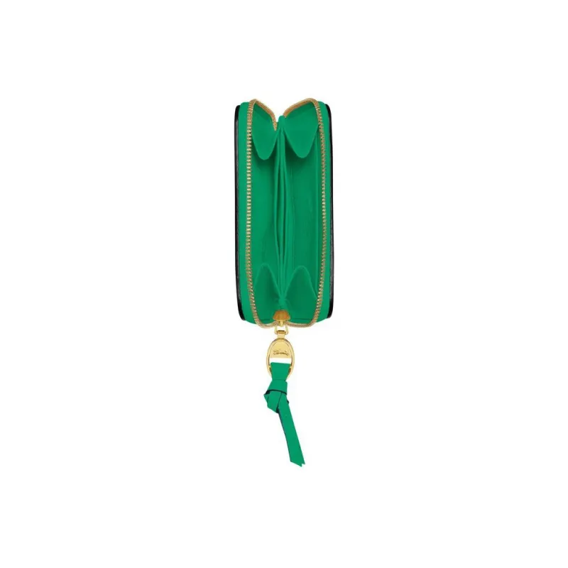 LONGCHAMP Mailbo Grain Cow Leather Wallet Women's Green-2