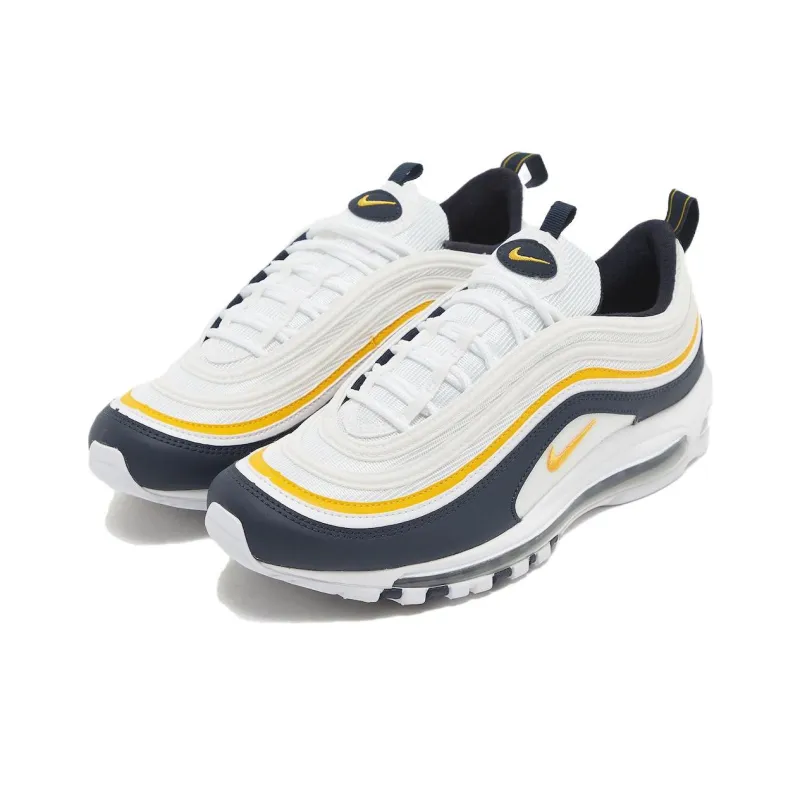 Nike Air Max 97 'Michigan' Cushioning Wear-Resistant Low-Top Sports Casual Shoes Men's White Blue-2