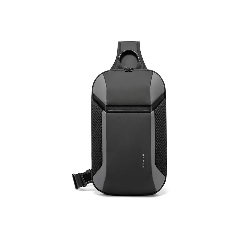 BANGE Oxford Sling Bag Medium Size Men's Black/Gray-1