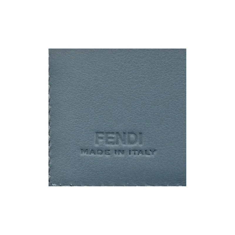 FENDI Calfskin Card Holder Wallet Men's Dark Blue-7