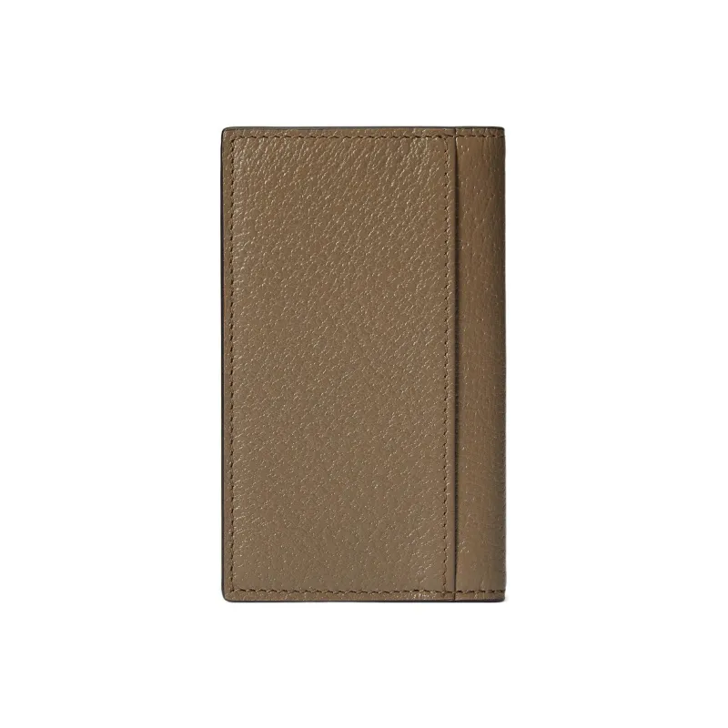 GUCCI GG Marmont Leather Wallets Card Holders Men's Taupe-3