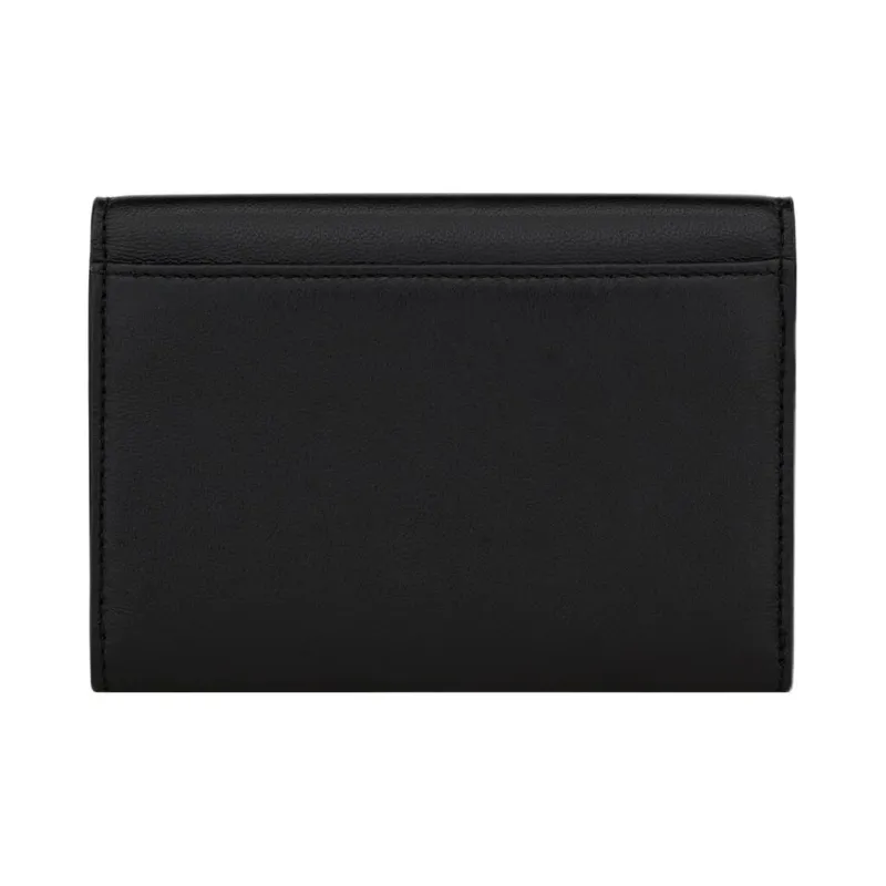 SAINT LAURENT CASSANDRE Smooth Leather Envelope Bag Wallet Small Size Women's Black-1