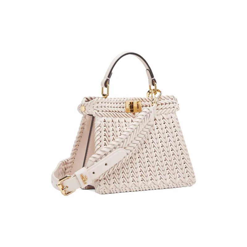 FENDI Peekaboo ISeeU Leather Shoulder Bag, Crossbody Bag, Handbag Extra Small Women's Camellia Multicolor-4