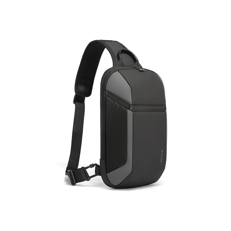 BANGE Oxford Sling Bag Medium Size Men's Black/Gray-2