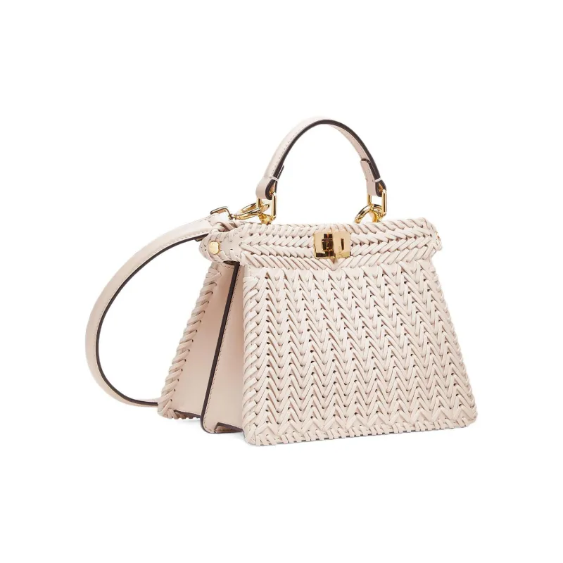 FENDI Peekaboo ISeeU Leather Shoulder Bag, Crossbody Bag, Handbag Extra Small Women's Camellia Multicolor-1