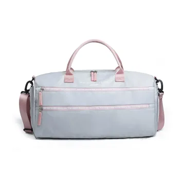LOVERPUSS Nylon Travel Bag Training Bag Handbag Crossbody Bag Gym Bag Unisex Gray Pink/Black
