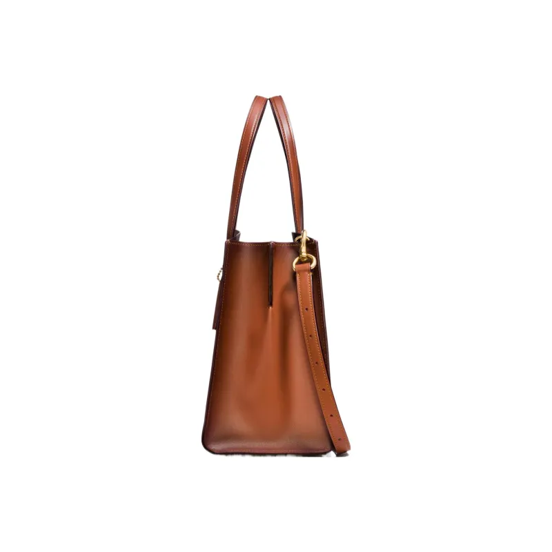 COACH Charlie Leather Portable Crossbody Bag Shoulder Bag Large Size Women's Brown Red Rusty-1