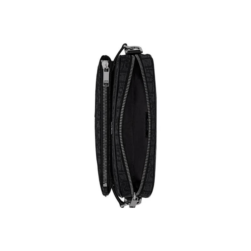 DIOR Oblique Jacquard Fabric Crossbody Bag, Shoulder Bag Men's Black-3