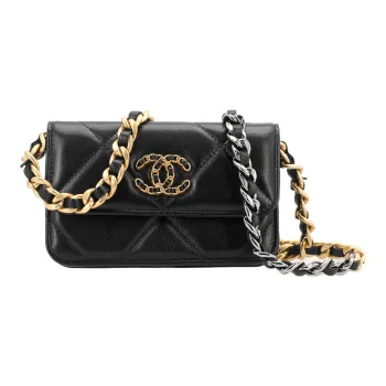 CHANEL Lambskin Evening Party Bag Coin Purse Crossbody Bag Mini Women's Black