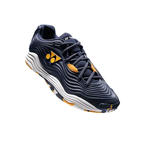 YONEX SHTF5 Abrasion Resistant Low Top Tennis Shoes Unisex Navy Blue Orange-3