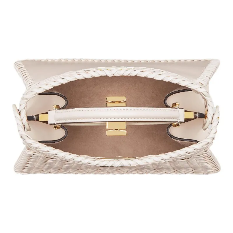 FENDI Peekaboo ISeeU Leather Shoulder Bag, Crossbody Bag, Handbag Extra Small Women's Camellia Multicolor-3