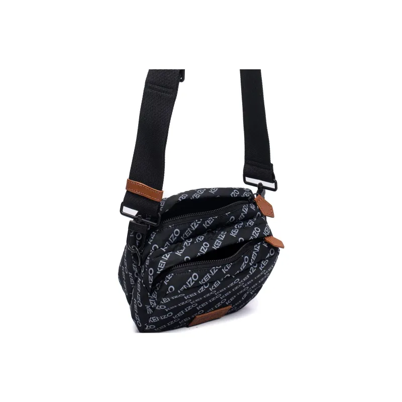 KENZO Cow Leather Shoulder Bag Crossbody Bag Men's Black-3