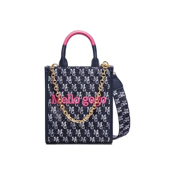 MELLO GOGO Jacquard Embroidery Rose Bag Sheet Music Bag Crossbody Handbag Medium Size Women's Midnight Black