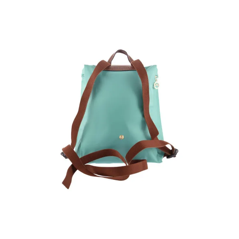 LONGCHAMP Le Pliage Recycled Canvas With Leather Trim Backpack Mini Women's Turquoise Blue-3