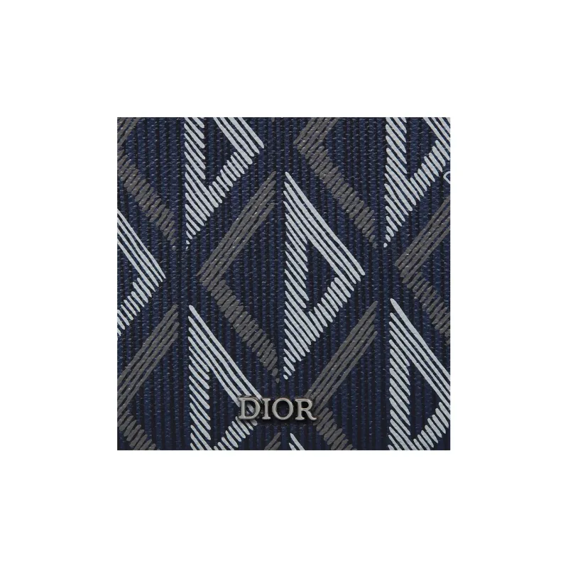DIOR Canvas With Leather Wallet Men's Marine Blue-4