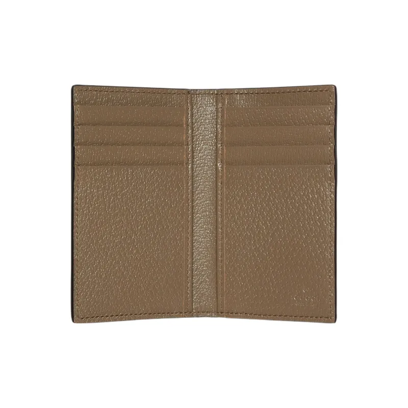 GUCCI GG Marmont Leather Wallets Card Holders Men's Taupe-1