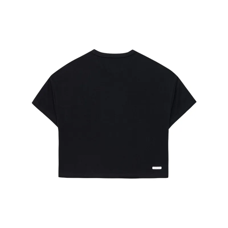 Erke SORONA Cool Series Crop Tops Women's Jet Black-1