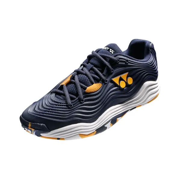 YONEX SHTF5 Abrasion Resistant Low Top Tennis Shoes Unisex Navy Blue Orange-2
