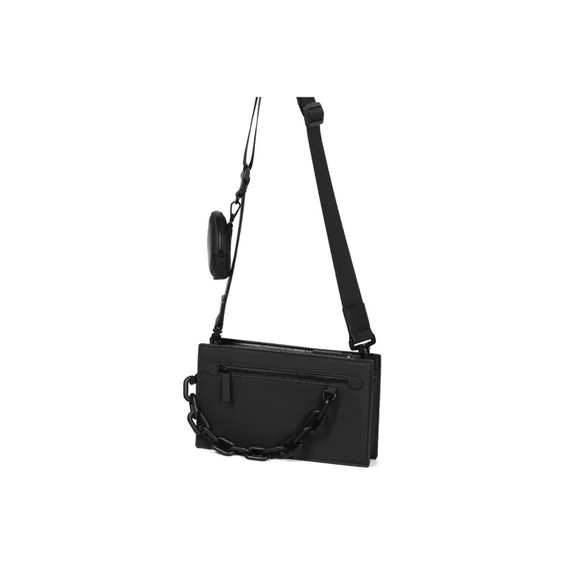 NOMK PU Workwear Bag, Box Bag, Shoulder Bag, Crossbody Bag Small Size Unisex Black-4