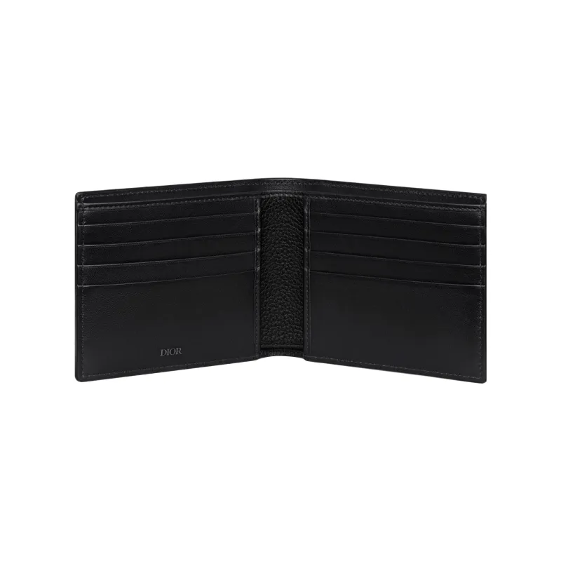 DIOR Grained Calfskin Wallet Men's Black-3
