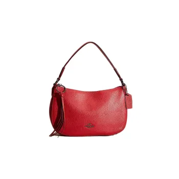 COACH Sutton Leather Hobo Bag Handbag Shoulder Bag Women's Cherry Red