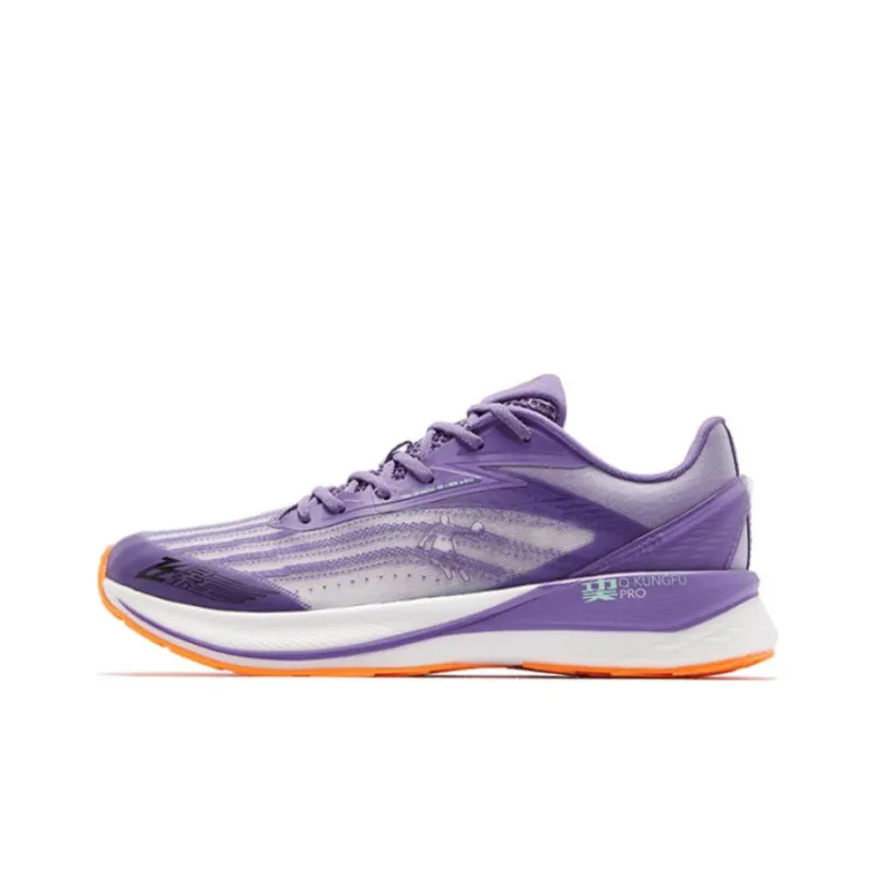 QIAODAN Feiying 2.0 Cushioning Anti-Slip Wear-Resistant Breathability Low-Top Running Shoes Men's Purple Orange-0