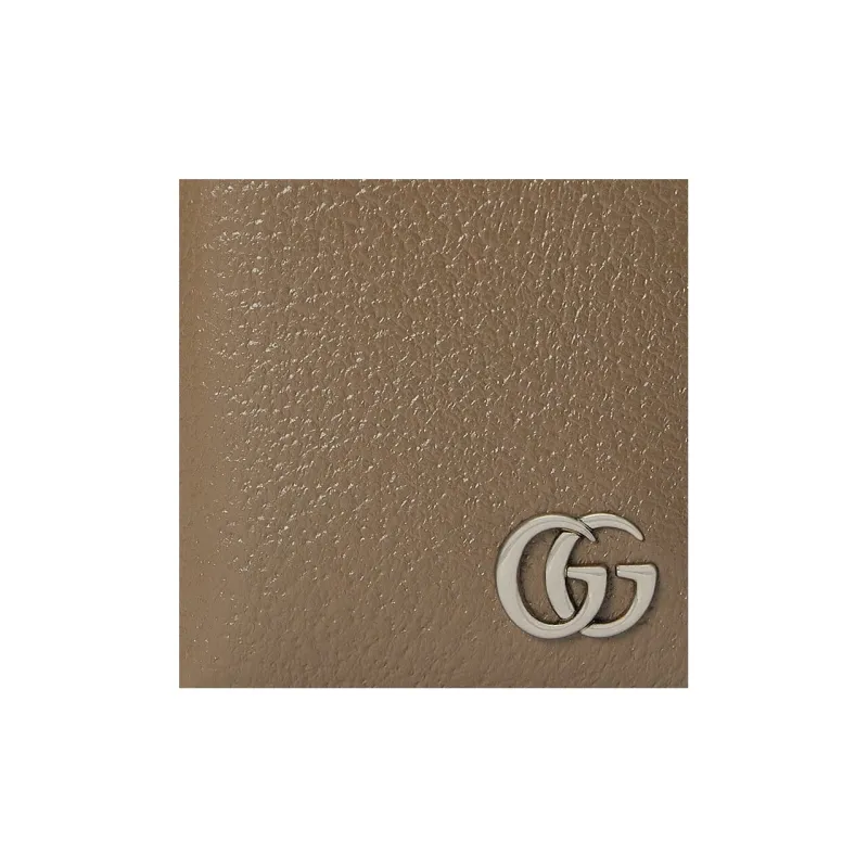 GUCCI GG Marmont Leather Wallets Card Holders Men's Taupe-4