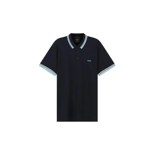 HUGO BOSS Polo Shirts Men Dark Blue