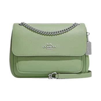 COACH Klare Leather Envelope Bag Shoulder Bag Crossbody Bag Medium Size Women's Grass Green