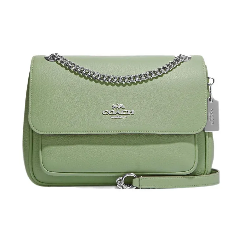 COACH Klare Leather Envelope Bag Shoulder Bag Crossbody Bag Medium Size Women's Grass Green-0