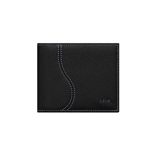 DIOR Grained Calfskin Wallet Men's Black
