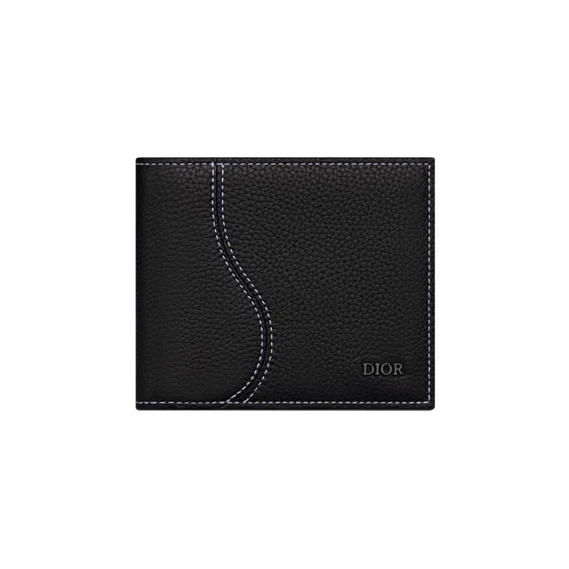 DIOR Grained Calfskin Wallet Men's Black-0