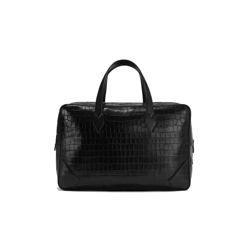 MONTBLANC Meisterstuck Cow Leather Luggage Bag Handbags Men's Black-3