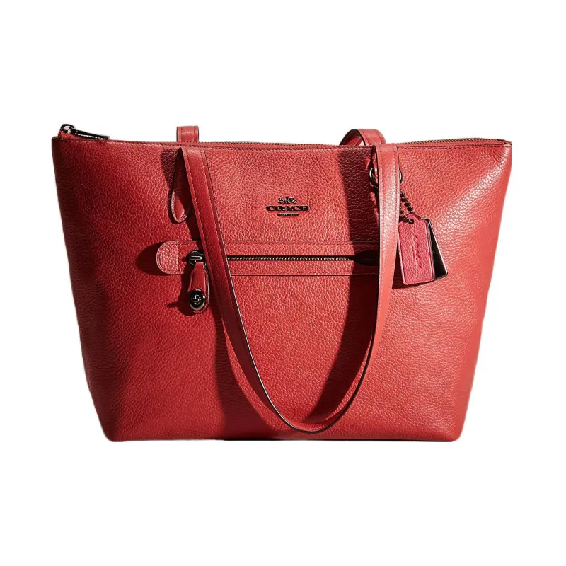 COACH Taylor Leather Dumpling Bag Tote Bag Shopping Bag Shoulder Bag Handbag Large Size Women's Red-0