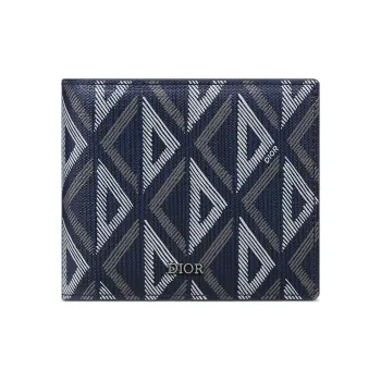 DIOR Canvas With Leather Wallet Men's Marine Blue
