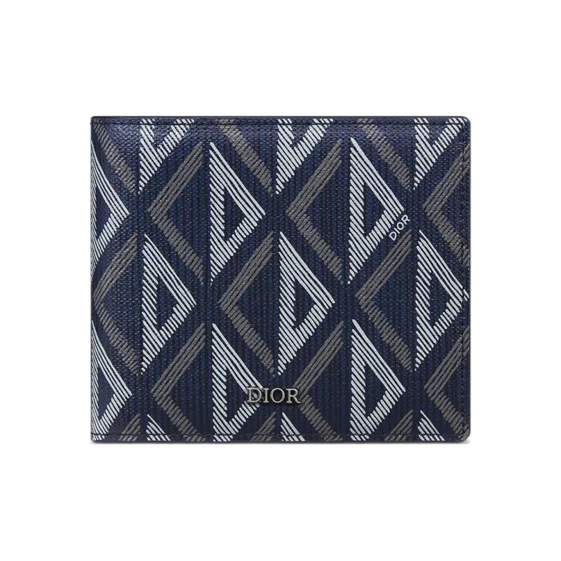 DIOR Canvas With Leather Wallet Men's Marine Blue-0
